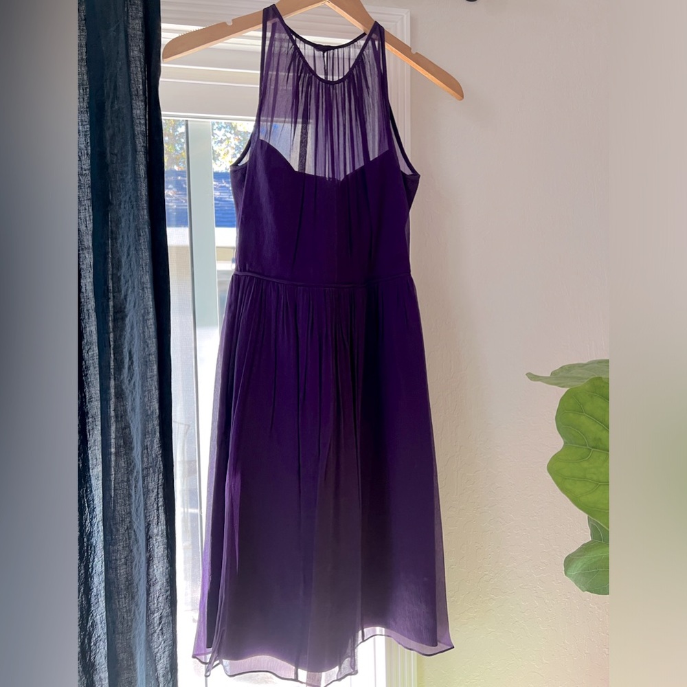 J. Crew 2P purple silk sleeveless dress